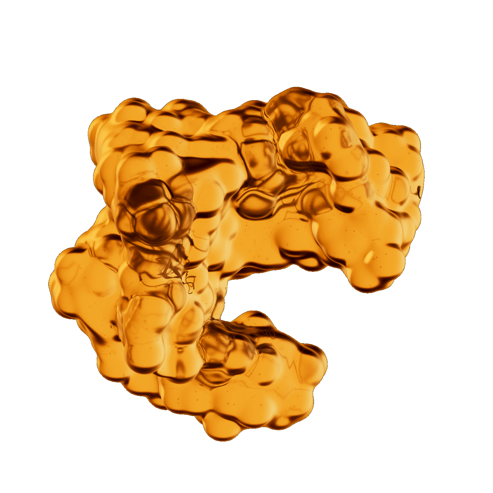 3D render of the suPAR protein - soluble urokinase plasminogen activator receptor, ~35,536 Daltons